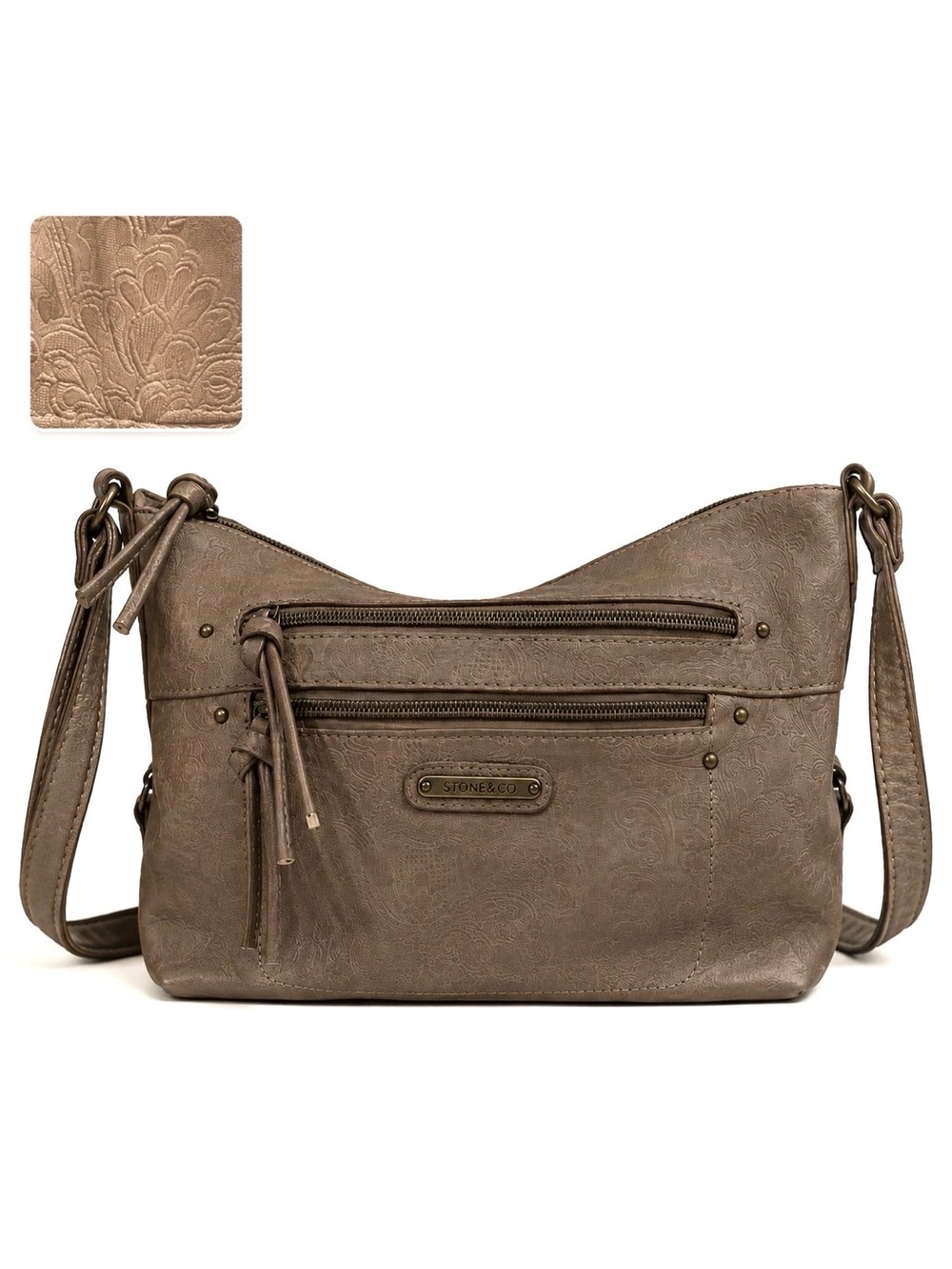 Stone & Co. Women's Taupe Shoulder Bag